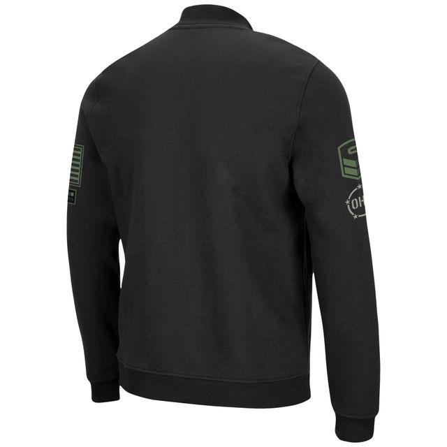 Veste entièrement zippée Colosseum Black Miami University RedHawks OHT Military Appreciation High-Speed ​​Bomber pour hommes