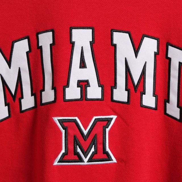 Colosseum Red Miami University RedHawks Arch & Logo Crew Neck Sweat-shirt pour homme