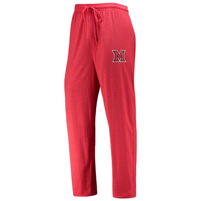 Concepts Sport Red/Heathered Charcoal Miami University RedHawks Meter T-shirt à manches longues et pantalon pour homme