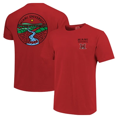 T-shirt unisexe rouge Miami University RedHawks Scenic Comfort Colors