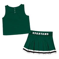 Girls Toddler Colosseum Green Michigan State Spartans Carousel Cheerleader Set