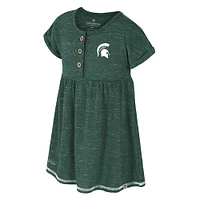 Girls Toddler Colosseum  Green Michigan State Spartans Fleet Dress