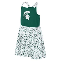 Girls Youth Colosseum Green/White Michigan State Spartans Robin Floral Dress