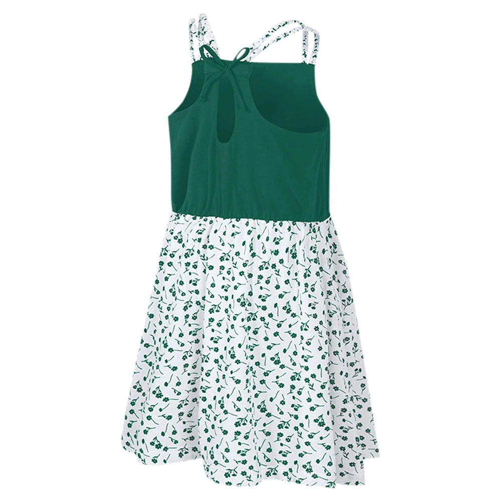 Girls Youth Colosseum Green/White Michigan State Spartans Robin Floral Dress