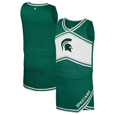 Girls Youth Colosseum Green Michigan State Spartans Cheerleader Top & Skirt Set