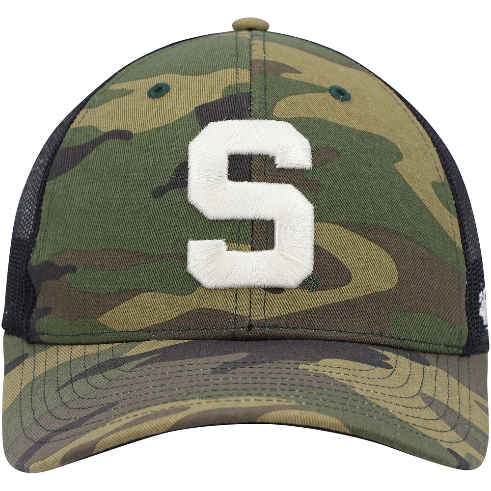 Men's '47 Camo/Black Michigan State Spartans Team Logo Trucker Snapback Hat