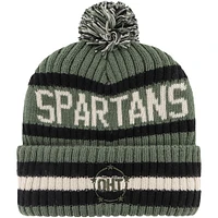 Men's '47 Green Michigan State Spartans OHT Military Appreciation Bering Cuffed Knit Hat with Pom