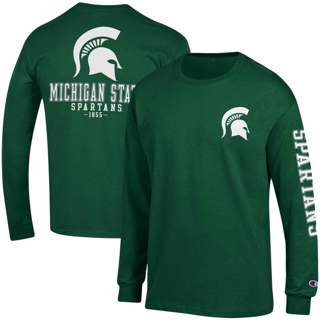 Champion Green Michigan State Spartans Team Stack T-shirt à manches longues pour homme