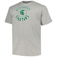 T-shirt Champion Heather Grey Michigan State Spartans Big & Tall Circle Logo pour hommes