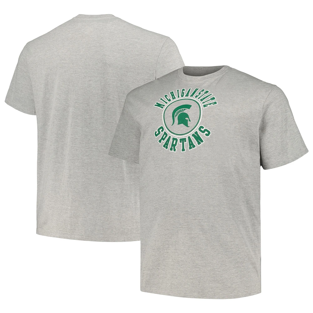 T-shirt Champion Heather Grey Michigan State Spartans Big & Tall Circle Logo pour hommes