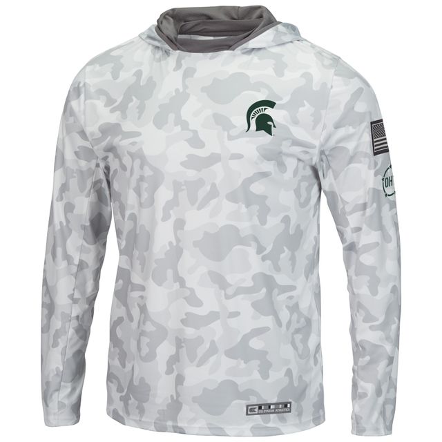 Haut à capuche manches longues Colosseum Arctic Camo Michigan State Spartans OHT pour hommes