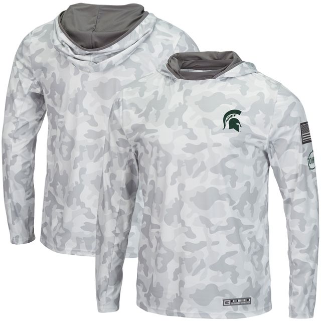 Haut à capuche manches longues Colosseum Arctic Camo Michigan State Spartans OHT pour hommes