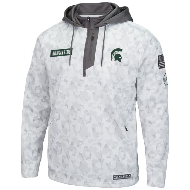 Sweat à capuche zippé pour homme Colosseum Arctic Camo Michigan State Spartans OHT Military Appreciation