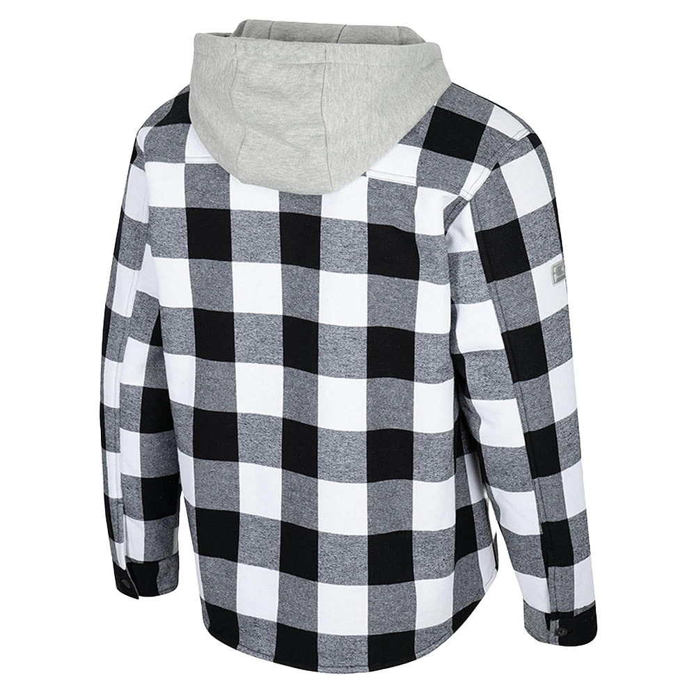 Men's Colosseum Black/White Michigan State Spartans Buffalo Plaid Full-Zip Jacket