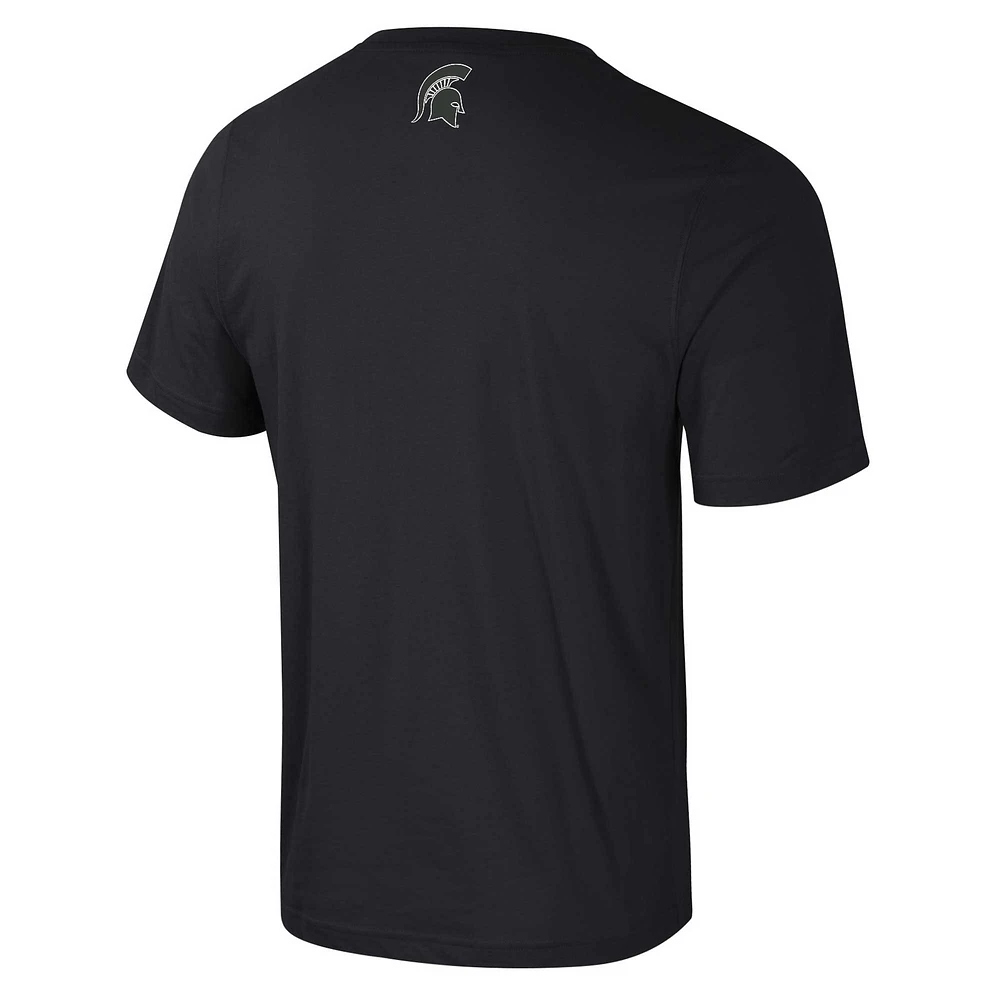 Men's Colosseum Black Michigan State Spartans Color Pop Active Blend T-Shirt