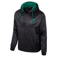 Sweat à capuche demi-zip Cypher pour homme Colosseum Black Michigan State Spartans