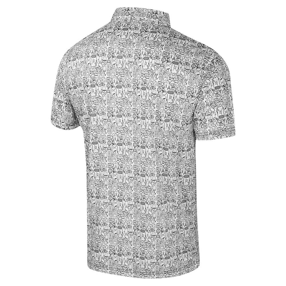 Men's Colosseum Black Michigan State Spartans It's Time! Allover Print Polo