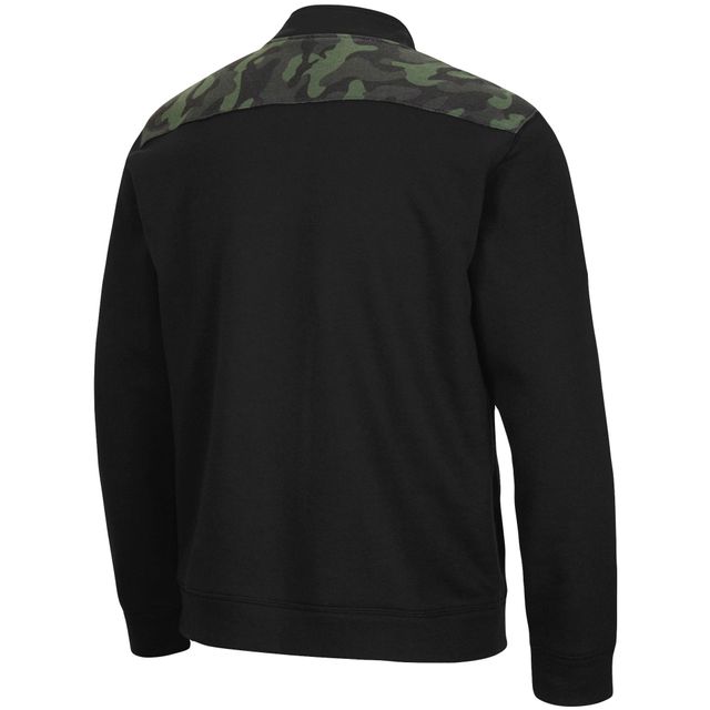 Colosseum pour homme Noir Michigan State Spartans OHT Military Appreciation Commo Fleece Quarter-Zip Jacket