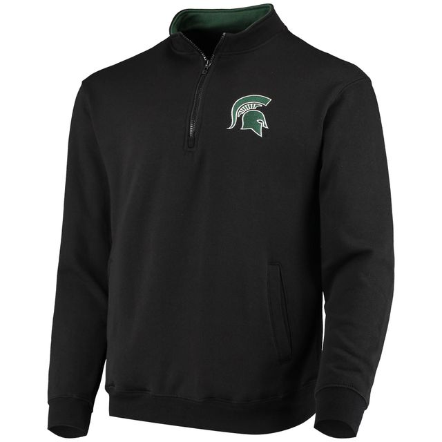 Veste noire à quart de zip avec logo Colosseum Michigan State Spartans Tortugas pour hommes
