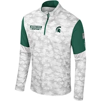 Men's Colosseum  Camo Michigan State Spartans OHT Military Appreciation Tomahawk Quarter-Zip Windshirt