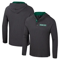 T-shirt à capuche manches longues Henley Dujour Ralgan pour homme, anthracite
