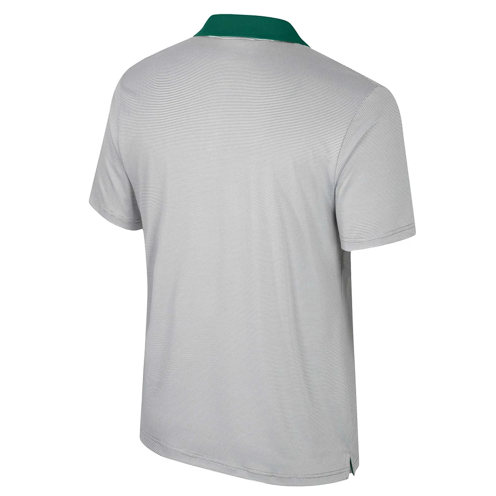 Men's Colosseum Gray Michigan State Spartans Tuck Striped Polo
