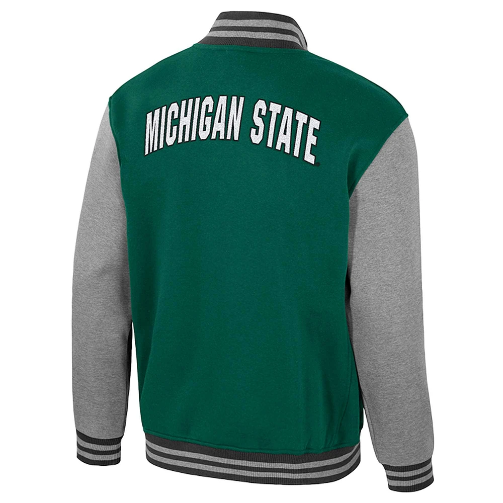Men's Colosseum  Green Michigan State Spartans Ambi-Turner Full-Zip Varsity Jacket