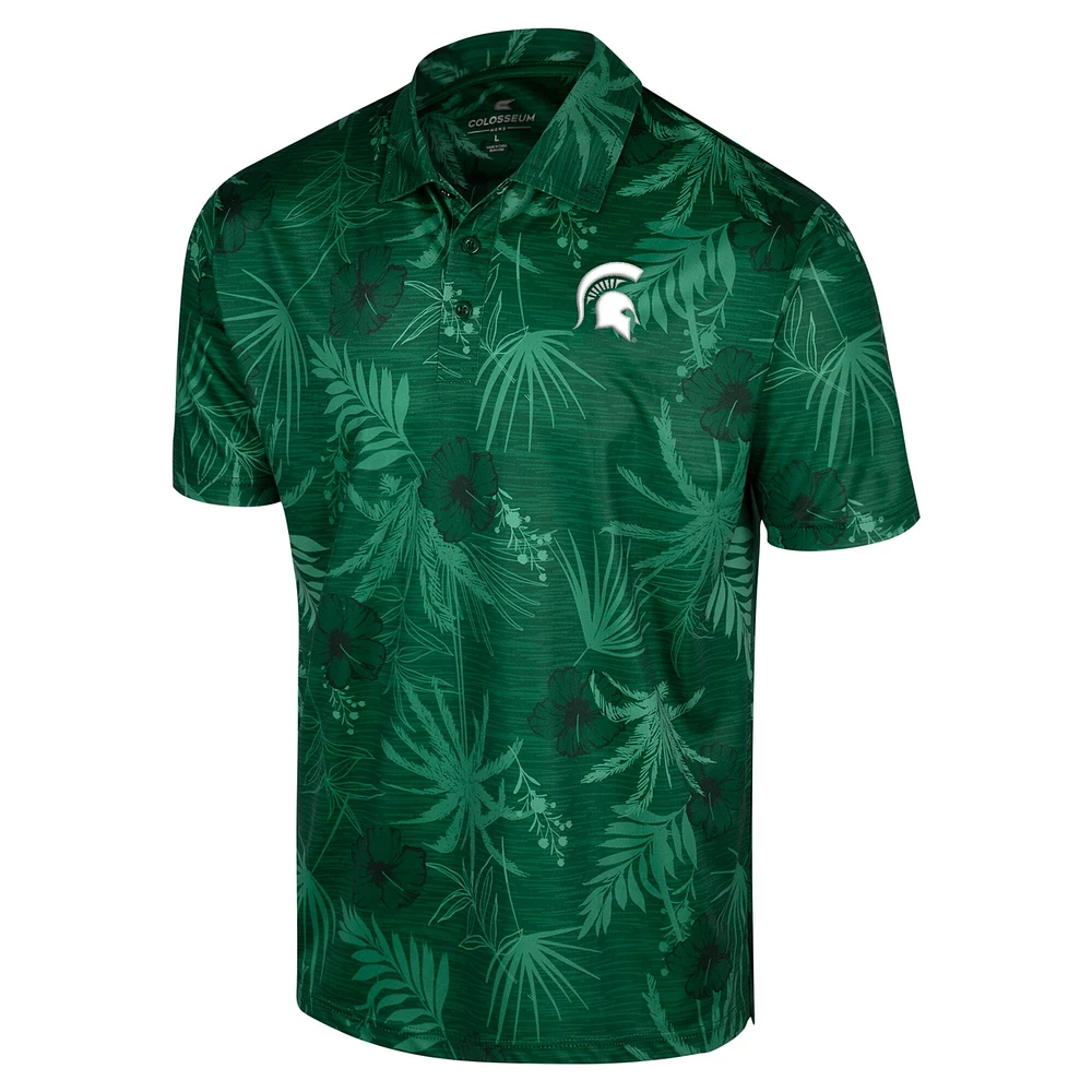 Men's Colosseum Green Michigan State Spartans Big & Tall Palms Polo