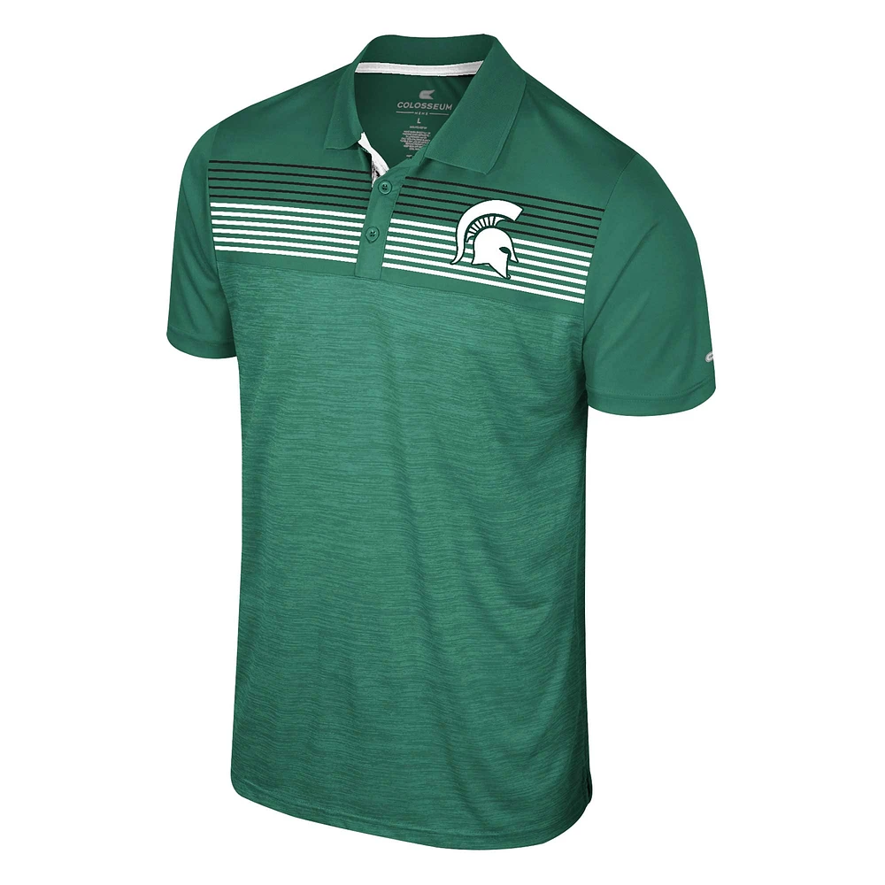Men's Colosseum Green Michigan State Spartans Langmore Polo