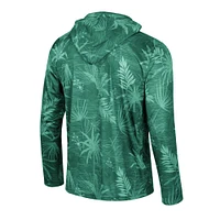 Men's Colosseum Green Michigan State Spartans Palms Printed Lightweight Quarter-Zip Hooded Top