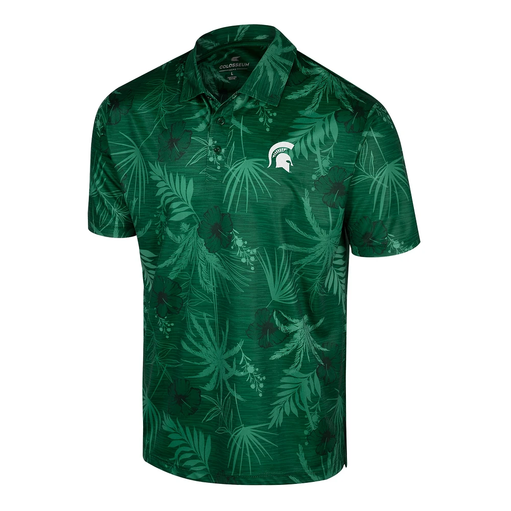 Men's Colosseum Green Michigan State Spartans Palms Team Polo