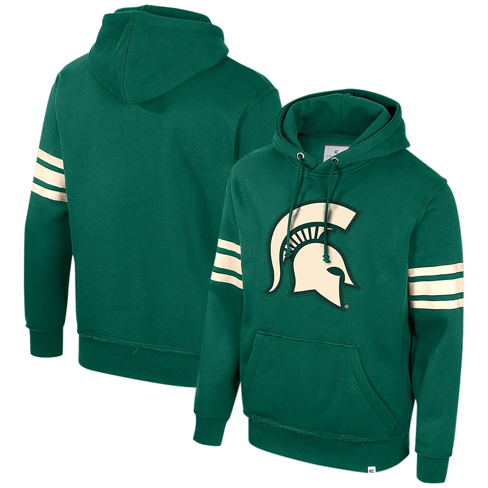 Pull à capuche vert Colosseum Michigan State Spartans saluant pour hommes