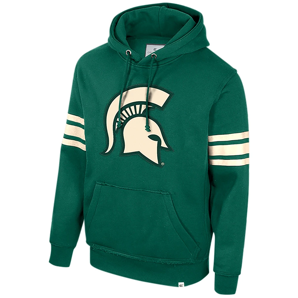Pull à capuche vert Colosseum Michigan State Spartans saluant pour hommes