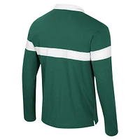 Men's Colosseum  Green Michigan State Spartans Too Cool For School Long Sleeve Polo