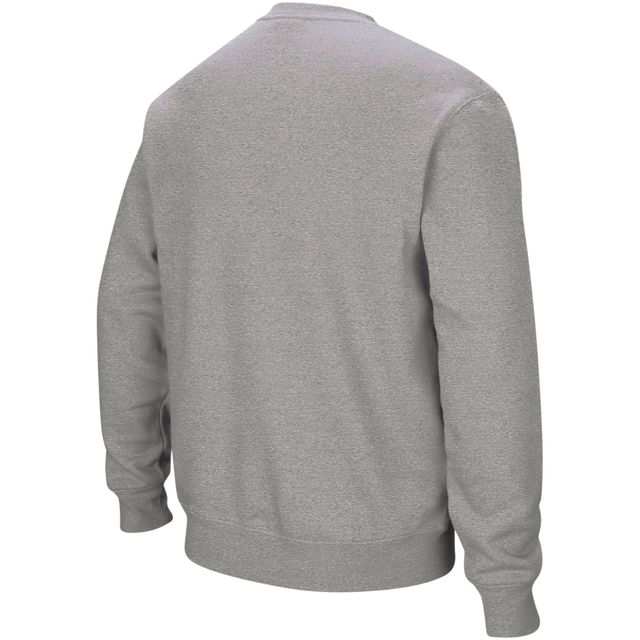 Colosseum Heather Grey Michigan State Spartans Arch & Logo Crew Neck Sweat-shirt pour homme