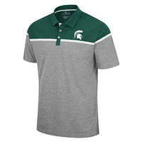 Men's Colosseum Heather Gray Michigan State Spartans Chamberlain Polo