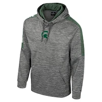 Men's Colosseum Heather Gray Michigan State Spartans Dozer Pullover Hoodie