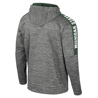 Men's Colosseum Heather Gray Michigan State Spartans Dozer Pullover Hoodie