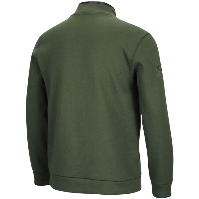 Veste à quart de bouton-pression Colosseum Olive Michigan State Spartans OHT pour hommes