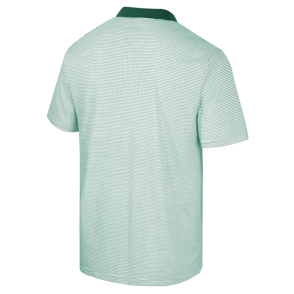Men's Colosseum White Michigan State Spartans Print Stripe Polo