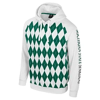 Men's Colosseum White Michigan State Spartans The Dealio Raglan Pullover Hoodie