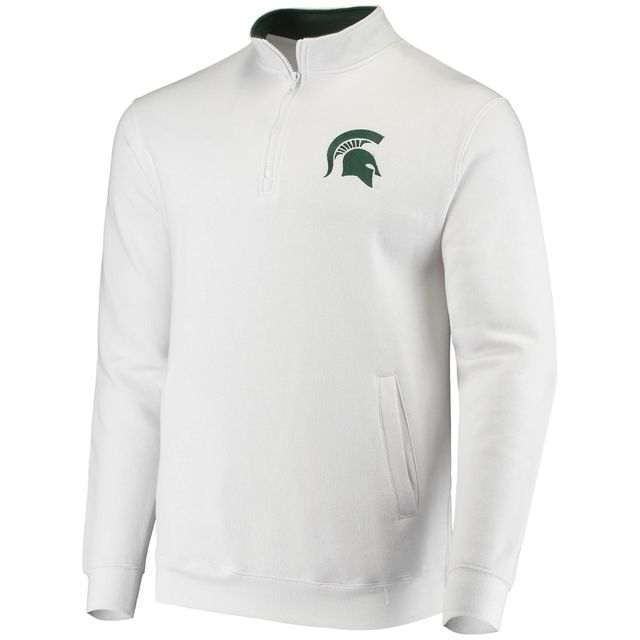 Veste blanche à quart de zip avec logo Colosseum Michigan State Spartans Tortugas pour hommes