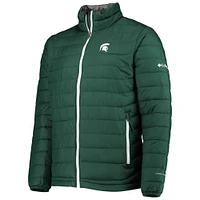 Men's Columbia Green Michigan State Spartans Powder Lite Omni-Heat Reflective Full-Zip Jacket