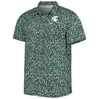 Men's Columbia Green Michigan State Spartans Super Slack Tide Omni-Shade Team Button-Up Shirt