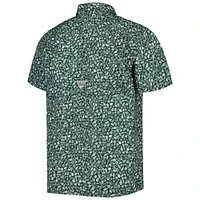 Men's Columbia Green Michigan State Spartans Super Slack Tide Omni-Shade Team Button-Up Shirt