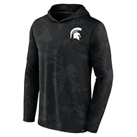 Men's Fanatics  Black Michigan State Spartans Camo Hoodie Long Sleeve T-Shirt