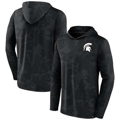 Men's Fanatics  Black Michigan State Spartans Camo Hoodie Long Sleeve T-Shirt