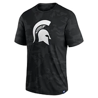 Men's Fanatics  Black Michigan State Spartans Camo Logo T-Shirt