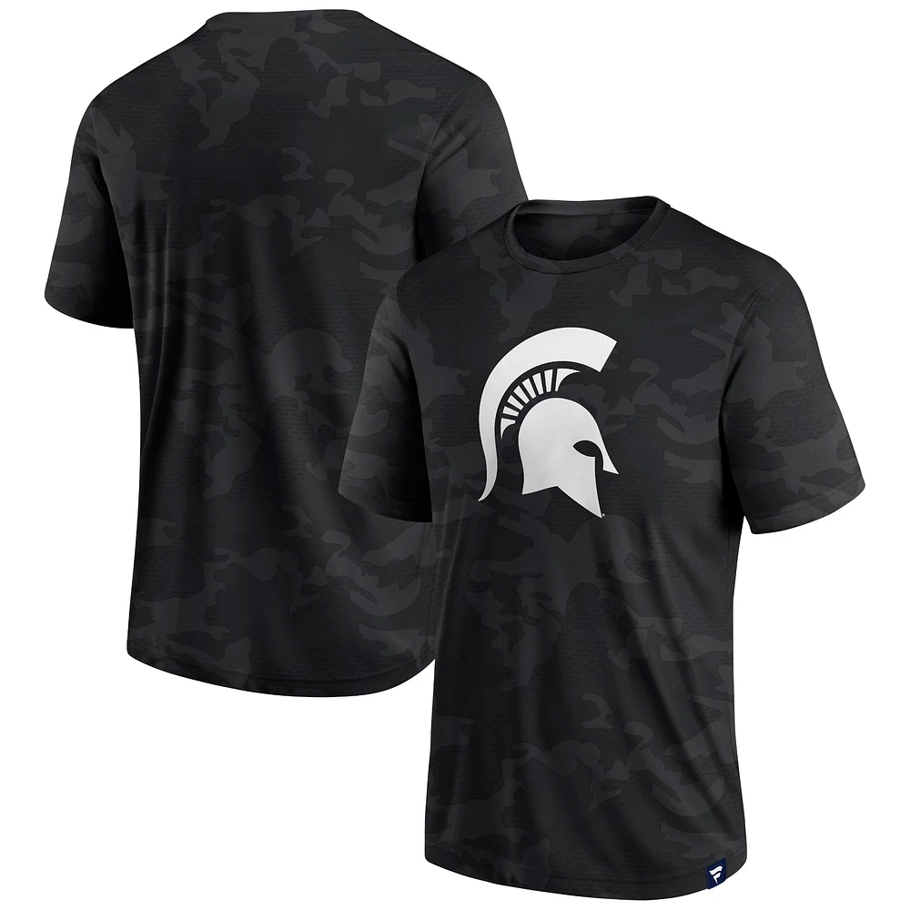Men's Fanatics Black Michigan State Spartans Camo Logo T-Shirt