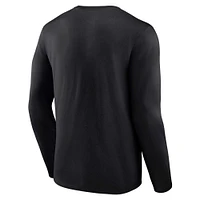 T-shirt noir à manches longues avec logo en détresse des Spartans de l'État du Michigan Fanatics pour hommes
